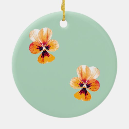 orange Stiefmütterchen Keramikornament (Hinten)