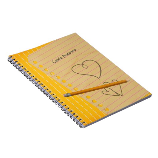 Orange Stift und Doodles Notebook Notizblock (Rechte Seite)