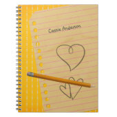 Orange Stift und Doodles Notebook Notizblock (Vorderseite)