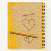 Orange Stift und Doodles Notebook Notizblock (Rückseite)