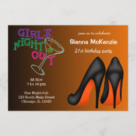 Orange Stilettos Geburtstag Einladung