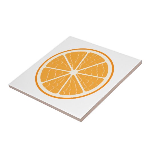 Orange-Stilisierte Fruchtscheibe Fliese (Seite)