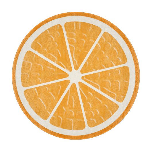 Orange-Stilisierte Fruchtscheibe Schneidebrett (Vorderseite)