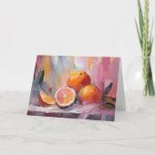 Orange Still Life Moderne beeindruckende Kunst Karte (Vorderseite)