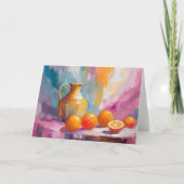 Orange Still Life Moderne beeindruckende Kunst Karte (Vorderseite)