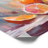 Orange Still Life Moderne beeindruckende Kunst Poster (Ecke)
