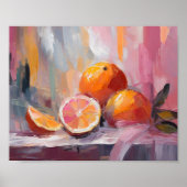 Orange Still Life Moderne beeindruckende Kunst Poster (Vorne)