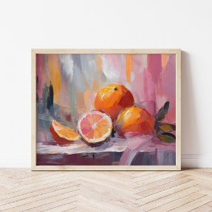 Orange Still Life Moderne beeindruckende Kunst Poster