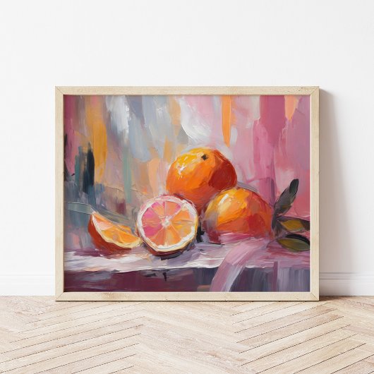 Orange Still Life Moderne beeindruckende Kunst Poster