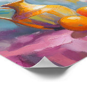 Orange Still Life Moderne beeindruckende Kunst Poster (Ecke)