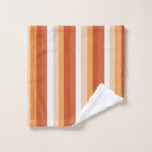 Orange Stipes Badhandtuch Set (Waschlappen)