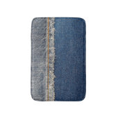 Orange Stitch, Double Denim Patch. Badematte (Vorderseite Vertikal)
