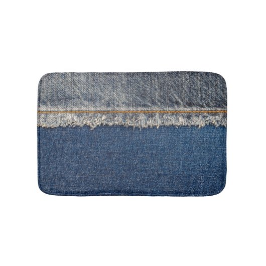 Orange Stitch, Double Denim Patch. Badematte (Vorderseite)