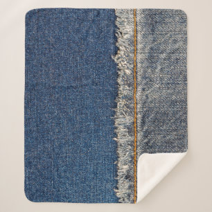 Orange Stitch, Double Denim Patch. Sherpadecke