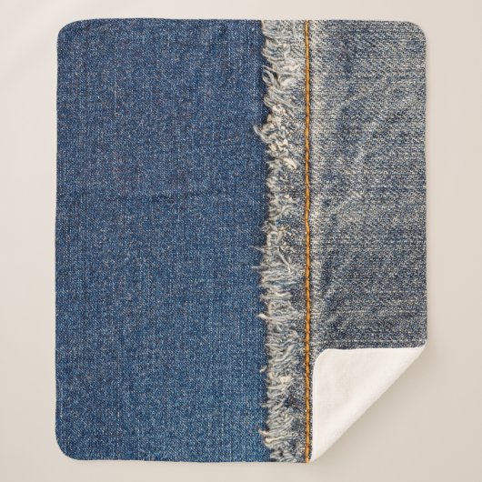 Orange Stitch, Double Denim Patch. Sherpadecke (Vorderseite)