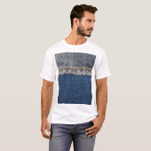 Orange Stitch, Double Denim Patch. T-Shirt (Vorne ganz)