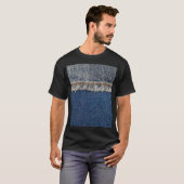 Orange Stitch, Double Denim Patch. T-Shirt (Vorne ganz)