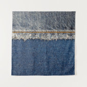 Orange Stitch, Double Denim Patch. Wandteppich (Vorderseite)