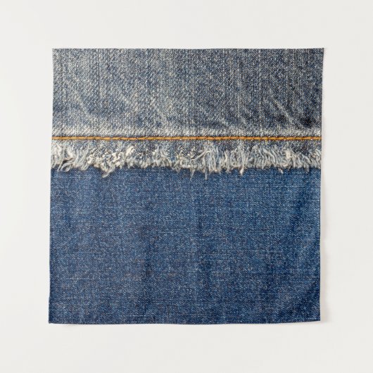 Orange Stitch, Double Denim Patch. Wandteppich (Vorderseite)