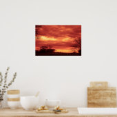 Orange Stormy Sky Poster (Küche)