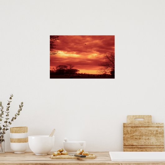 Orange Stormy Sky Poster (Küche)