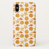 Orange Strand-Muschel-Muster