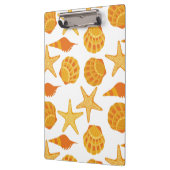 Orange Strand-Muschel-Muster Klemmbrett (Links)