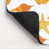 Orange Strand-Muschel-Muster Mousepad (Ecke)