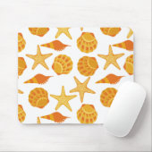 Orange Strand-Muschel-Muster Mousepad (Mit Mouse)