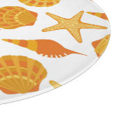 Orange Strand-Muschel-Muster Schneidebrett (Ecke)