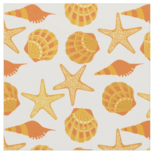 Orange Strand-Muschel-Muster Stoff (Nahaufnahme)