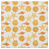 Orange Strand-Muschel-Muster Stoff (Muster)