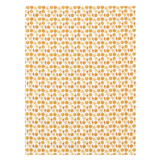 Orange Strand-Muschel-Muster Tischdecke (Vorderseite)