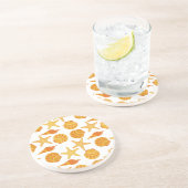 Orange Strand-Muschel-Muster Untersetzer (Seite)