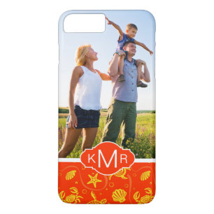 Orange Strand-Muster des Monogramm-  Case-Mate iPhone Hülle