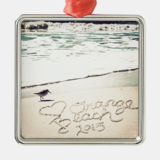 Orange Strand Strand-Alabamas Sandwriting bewegt Silbernes Ornament