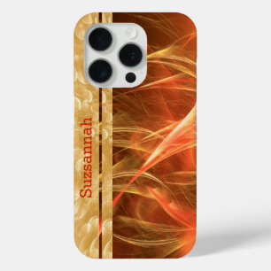 Orange Streaks Champagne Bubbles Individuelle Name Case-Mate iPhone Hülle