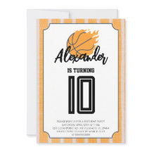 Orange Streifen Basketball Geburtstagsfeier