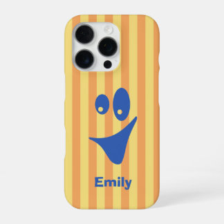 Orange Streifen Blaue Verrückte Smile iPhone 16 Pro Hülle