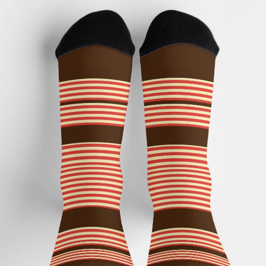 Orange Streifen Brown Socken (Oben)