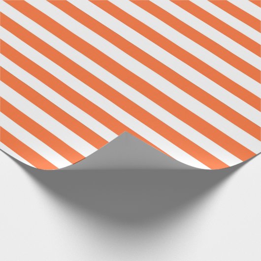 Orange Streifen Geschenkpapier (Ecke)