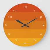 Orange Streifen Große Wanduhr (Vorderseite)