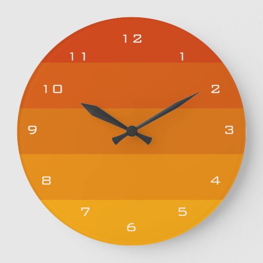 Orange Streifen Große Wanduhr (Vorderseite)