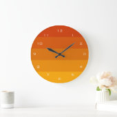 Orange Streifen Große Wanduhr (Zuhause)