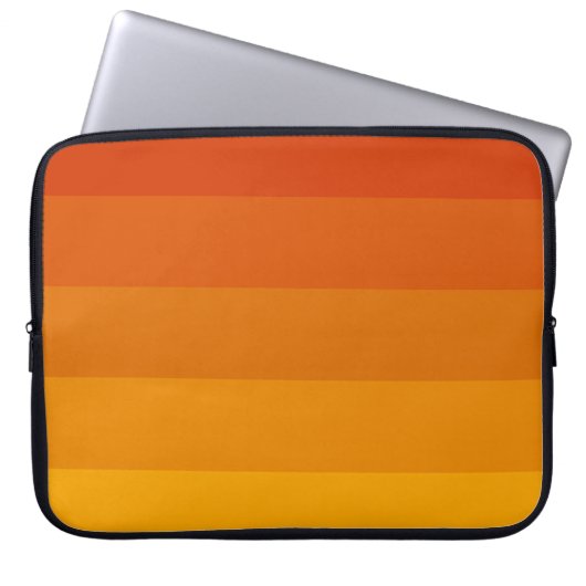 Orange Streifen Laptopschutzhülle (Vorderseite)