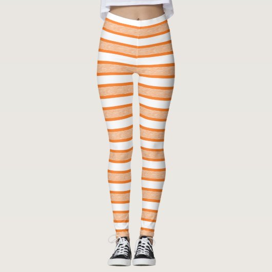 Orange Streifen Leggings (Vorderseite)