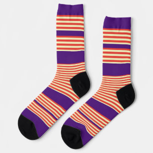 Orange Streifen Lila Socken