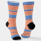 Orange Streifen lt Blue Socken (Gewinkelt)
