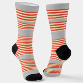 Orange Streifen lt Grau Socken (Gewinkelt)
