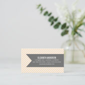 Orange Streifen-Muster Visitenkarte (Stehend Vorderseite)